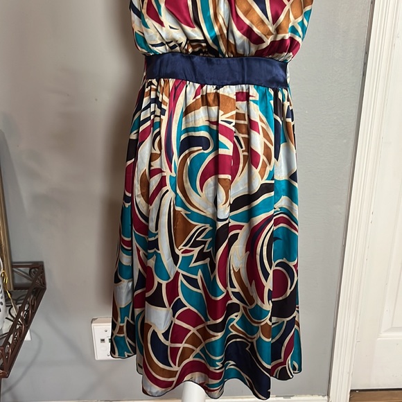 Bold Patterned Backless Mini Halter Dress by XXI/ Size Small - Picture 3 of 9